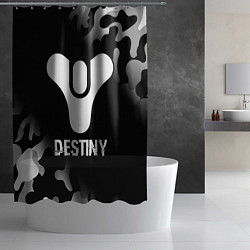 Шторка для душа Destiny glitch на темном фоне, цвет: 3D-принт — фото 2