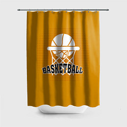 Шторка для душа Basketball - кольцо и мяч, цвет: 3D-принт