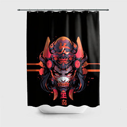 Шторка для душа Кибернетическая девушка-самурай, цвет: 3D-принт