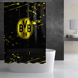 Шторка для душа Borussia yellow splash, цвет: 3D-принт — фото 2