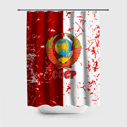 Шторка для душа СССР ретро символика, цвет: 3D-принт
