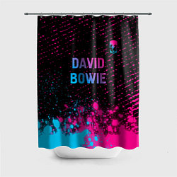 Шторка для душа David Bowie - neon gradient посередине, цвет: 3D-принт