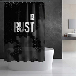 Шторка для душа Rust glitch на темном фоне посередине, цвет: 3D-принт — фото 2