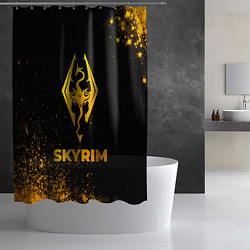 Шторка для душа Skyrim - gold gradient, цвет: 3D-принт — фото 2
