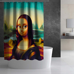 Шторка для душа Нейросеть - Мона Лиза в стиле Pixar, цвет: 3D-принт — фото 2