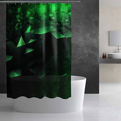 Шторка для душа Видение зеленого в абстракции, цвет: 3D-принт — фото 2