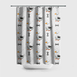 Шторка для ванной Гусь и фигуры