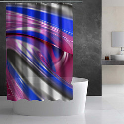Шторка для душа Вязкая абстракция в фиолетовых оттенках, цвет: 3D-принт — фото 2