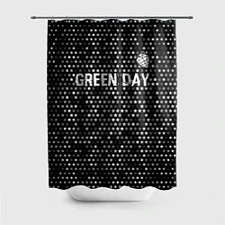 Шторка для душа Green Day glitch на темном фоне посередине, цвет: 3D-принт