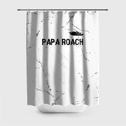 Шторка для душа Papa Roach glitch на светлом фоне посередине, цвет: 3D-принт