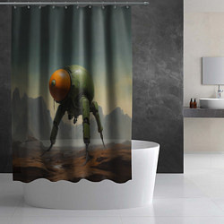 Шторка для душа Инопланетный шагоход, цвет: 3D-принт — фото 2