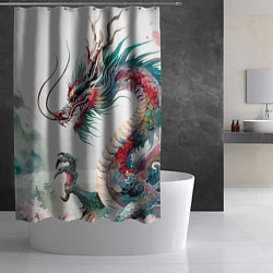 Шторка для душа Акварельный японский дракон, цвет: 3D-принт — фото 2