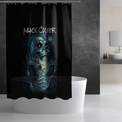 Шторка для душа Night skull Alice Cooper, цвет: 3D-принт — фото 2