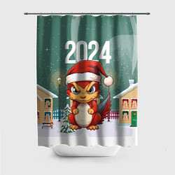 Шторка для душа Хмурый дракон 2024, цвет: 3D-принт
