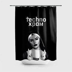 Шторка для ванной Techno храм монашка демон