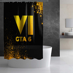 Шторка для душа GTA 6 - gold gradient, цвет: 3D-принт — фото 2