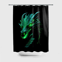 Шторка для душа Дракон с зеленым свечением, цвет: 3D-принт