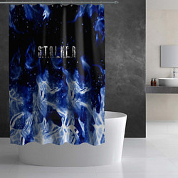 Шторка для душа Stalker огненный синий стиль, цвет: 3D-принт — фото 2