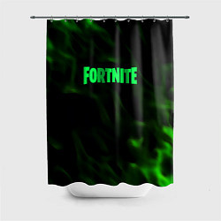 Шторка для душа Fortnite языки пламени зелёный, цвет: 3D-принт