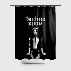 Шторка для душа Techno храм дерзкая монашка, цвет: 3D-принт