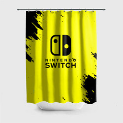 Шторка для душа Nintendo switch краски на жёлтом, цвет: 3D-принт