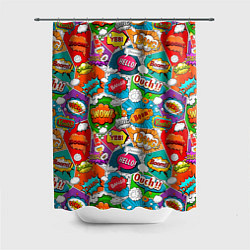 Шторка для душа Bang Boom Ouch pop art pattern, цвет: 3D-принт