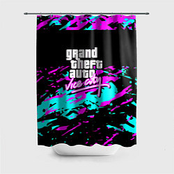Шторка для душа GTA vice city неоновые краски, цвет: 3D-принт