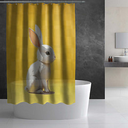 Шторка для душа Белоснежный кролик, цвет: 3D-принт — фото 2