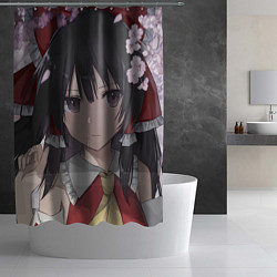 Шторка для душа Touhou Project Рейму Cute Сакура, цвет: 3D-принт — фото 2