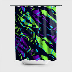 Шторка для душа Разноцветные текстурные штрихи, цвет: 3D-принт