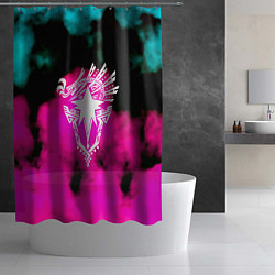 Шторка для душа Монстр хантер неоновые фон, цвет: 3D-принт — фото 2
