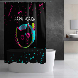 Шторка для душа Papa Roach - rock star cat, цвет: 3D-принт — фото 2