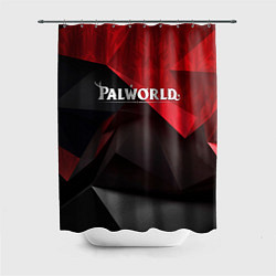 Шторка для душа Palworld red black abstract, цвет: 3D-принт