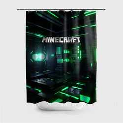 Шторка для душа Minecraft logo зеленый мир, цвет: 3D-принт