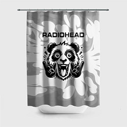 Шторка для душа Radiohead рок панда на светлом фоне, цвет: 3D-принт