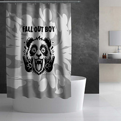 Шторка для душа Fall Out Boy рок панда на светлом фоне, цвет: 3D-принт — фото 2