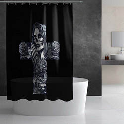 Шторка для душа Santa muerte cross, цвет: 3D-принт — фото 2