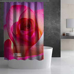 Шторка для душа Розовая роза - woman, цвет: 3D-принт — фото 2