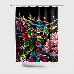Шторка для душа Irezumi - Japanese dragon ai art, цвет: 3D-принт
