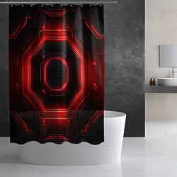 Шторка для душа Nvidia style black and red neon, цвет: 3D-принт — фото 2