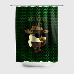 Шторка для душа Chicken gun green, цвет: 3D-принт