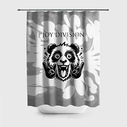 Шторка для душа Joy Division рок панда на светлом фоне, цвет: 3D-принт