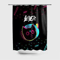 Шторка для душа Slayer - rock star cat, цвет: 3D-принт