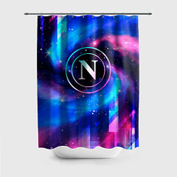 Шторка для душа Napoli неоновый космос, цвет: 3D-принт