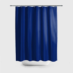 Шторка для душа Синий в вертикальную полоску, цвет: 3D-принт