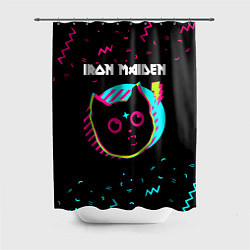 Шторка для душа Iron Maiden - rock star cat, цвет: 3D-принт