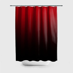Шторка для душа Красно-чёрный градиент в полоску, цвет: 3D-принт