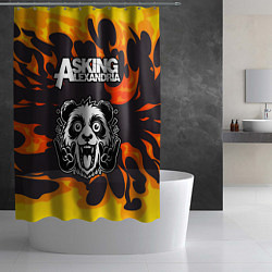 Шторка для душа Asking Alexandria рок панда и огонь, цвет: 3D-принт — фото 2