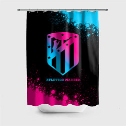 Шторка для душа Atletico Madrid - neon gradient, цвет: 3D-принт