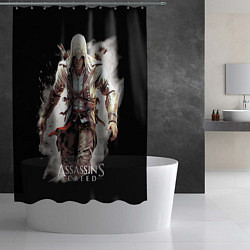 Шторка для душа Assassins creed белая пыль, цвет: 3D-принт — фото 2